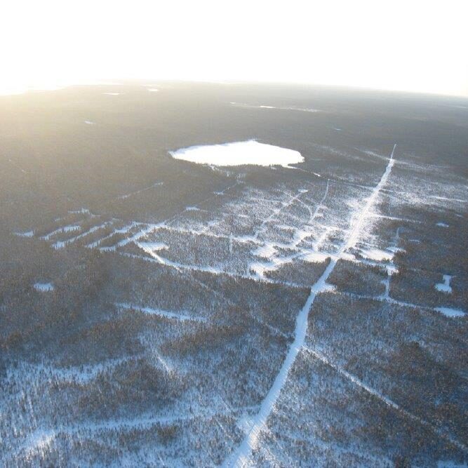Martison aerial view in winter