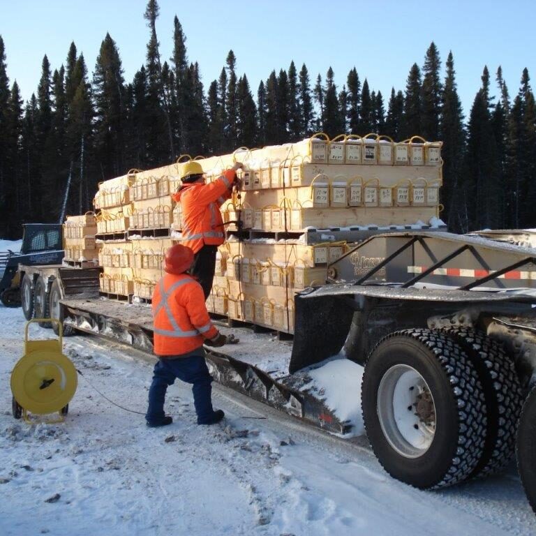 Sonic drill core shipping off site (2012)